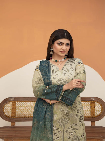 Unstitched Printed Lawn 3 Piece