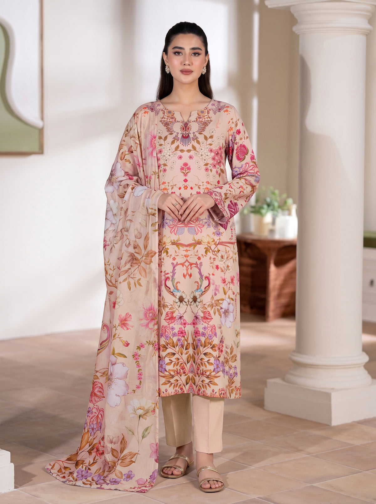 Gul-e-Saher – 3 Piece Printed Lawn Suit