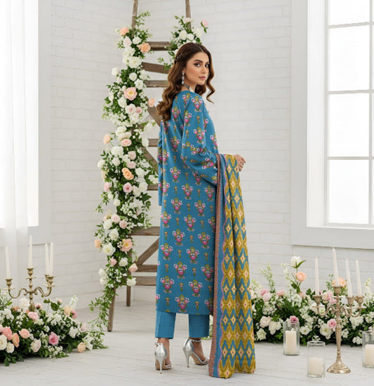 Unstitched Printed Lawn 3 Piece