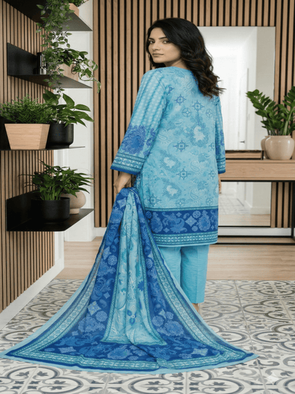 Unstitched Digital Printed Lawn 3 Piece