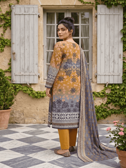 Unstitched Printed Lawn 3 Piece Suit