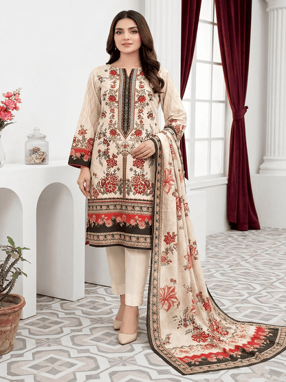 Unstitched Digital Printed Lawn 3 Piece Suit