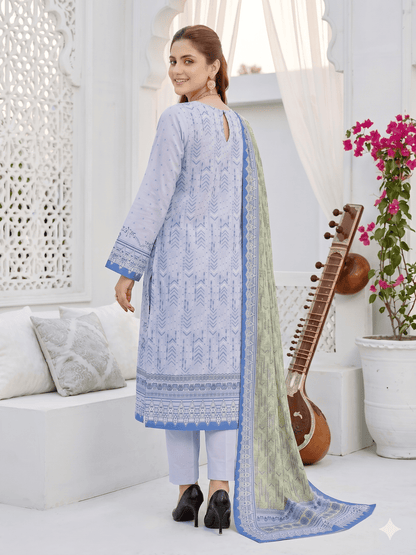 Unstitched Printed Lawn 3 Piece Suit