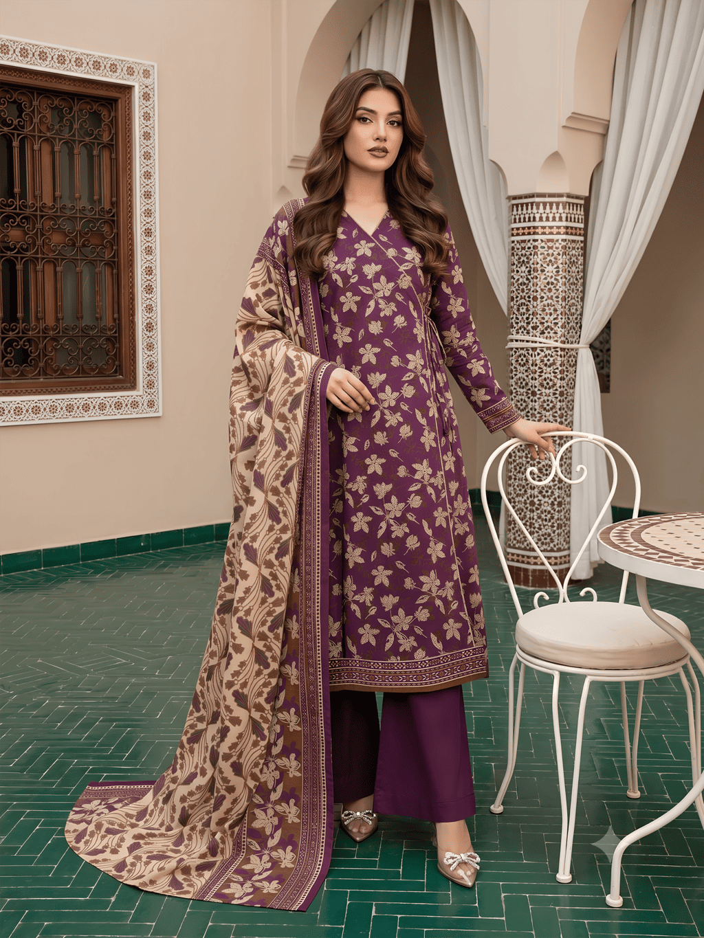 Unstitched Printed Lawn 3 Piece