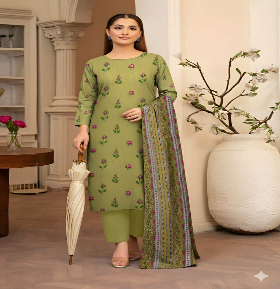 Unstitched Printed Lawn 3 Piece