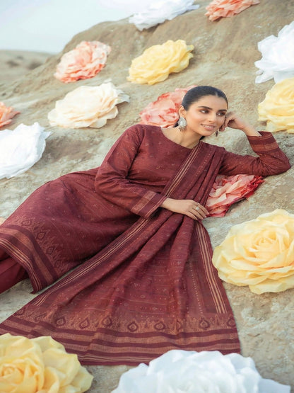 Jacquard Brosha Bana Dora 3 Piece Lawn Suit-Unstitched