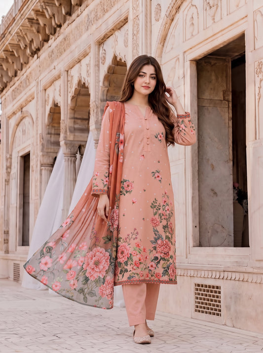 Gul-e-Saher – 3 Piece Printed Lawn Suit