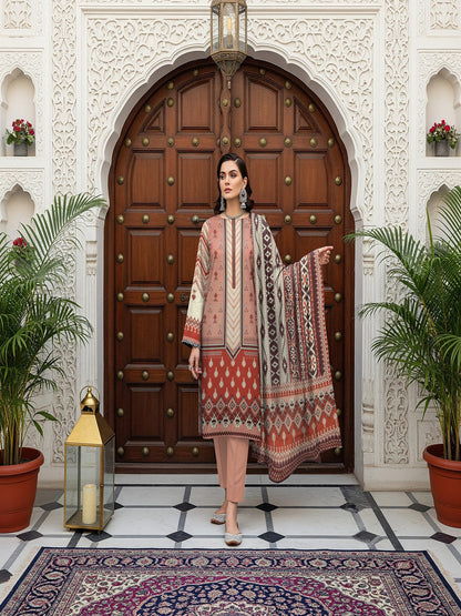 Unstitched Printed Lawn 3 Piece