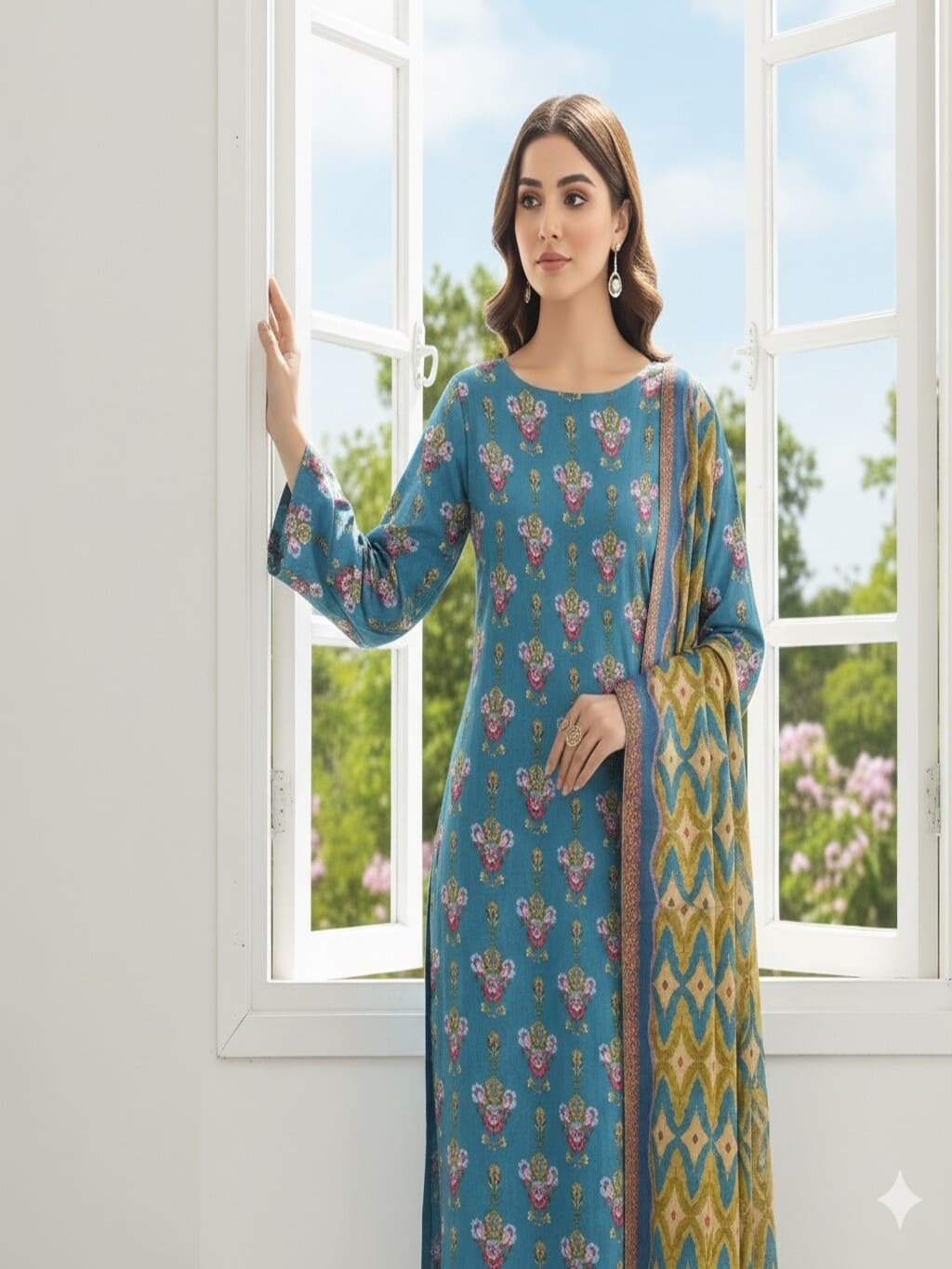 Unstitched Printed Lawn 3 Piece