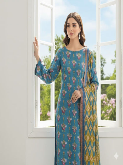 Unstitched Printed Lawn 3 Piece