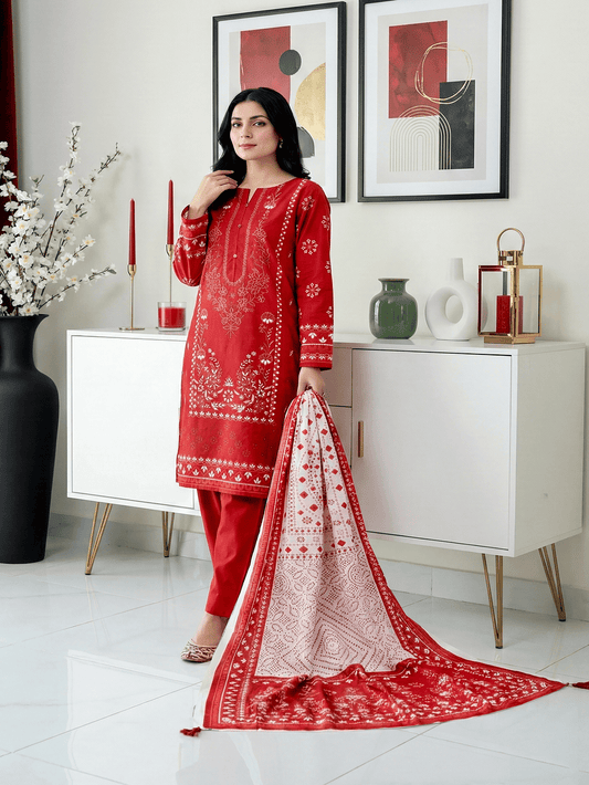 Unstitched Printed Lawn 3 Piece