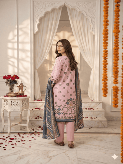 Unstitched Printed Lawn 3 Piece