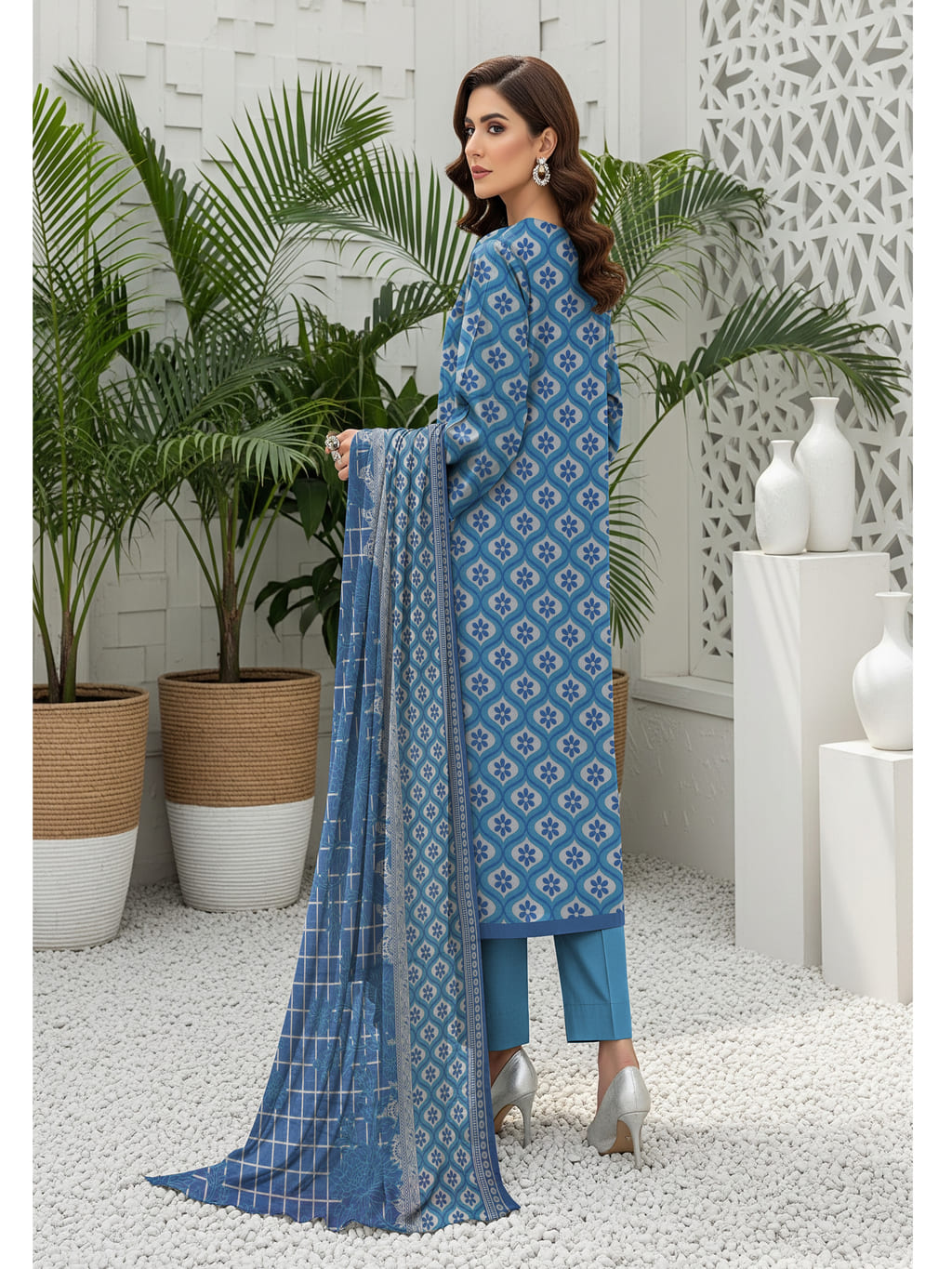 Unstitched Printed Lawn 3 Piece