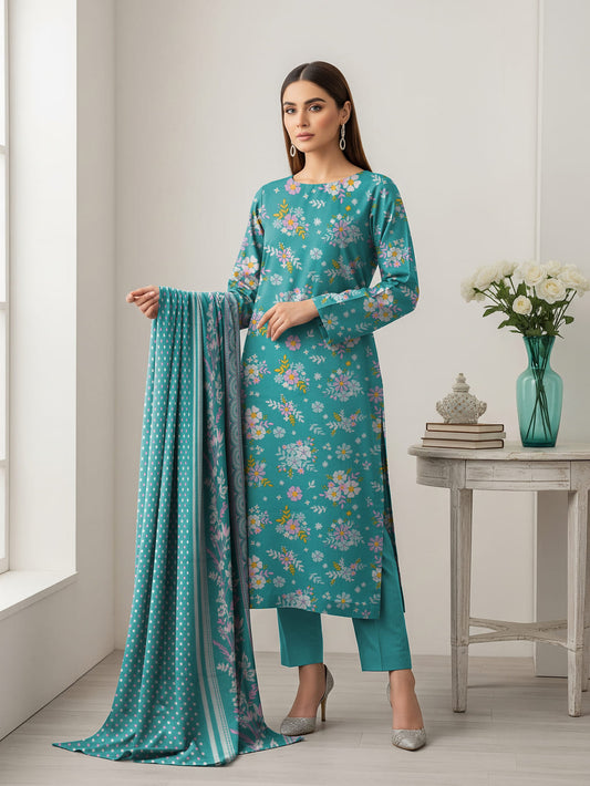 Unstitched Printed Lawn 3 Piece