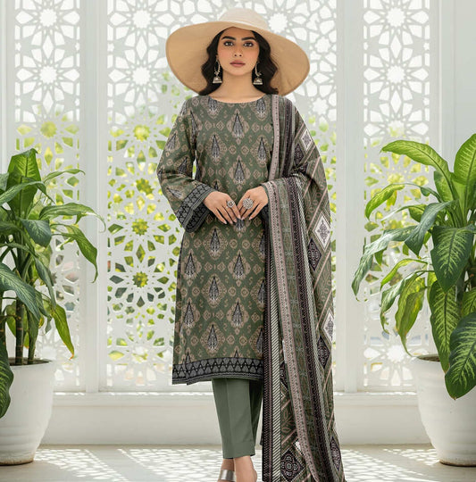 Unstitched Printed Linen Wool 3 Piece