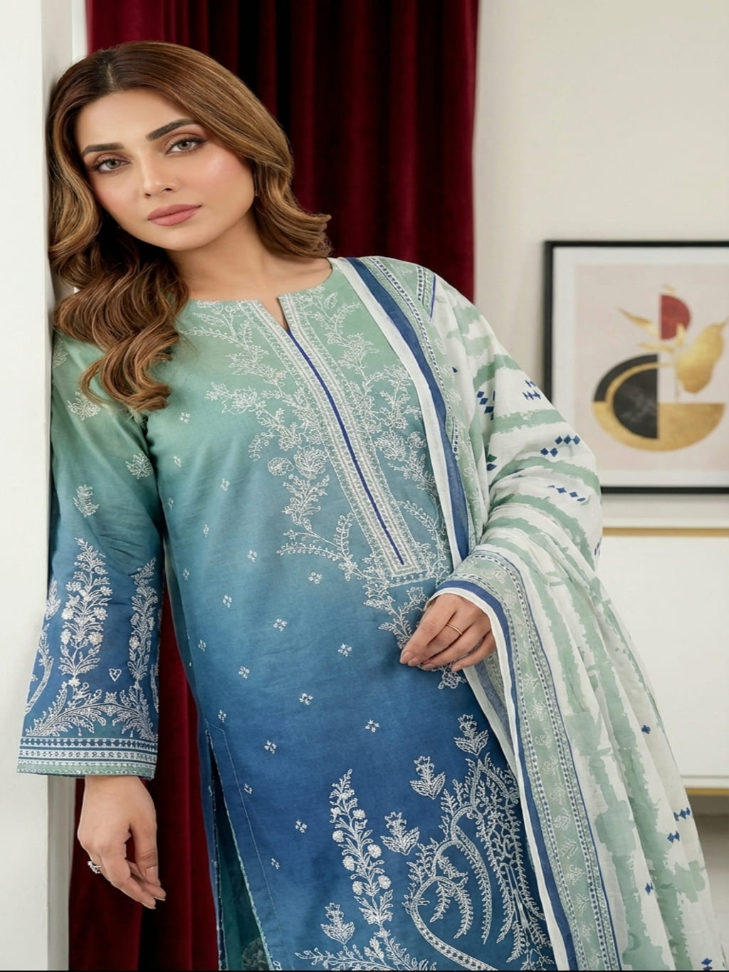 Unstitched Printed Lawn 3 Piece
