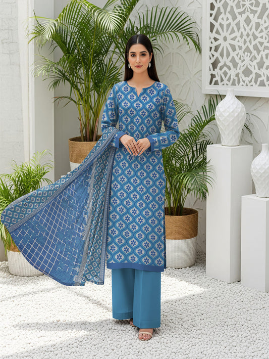 Unstitched Printed Lawn 3 Piece