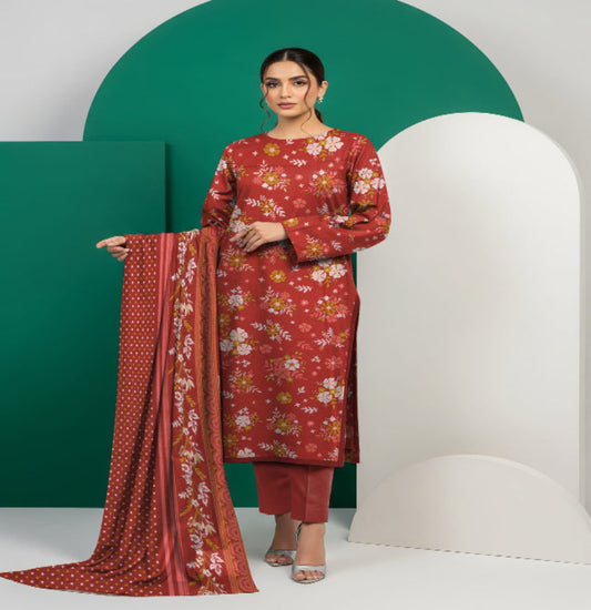Unstitched Printed Lawn 3 Piece