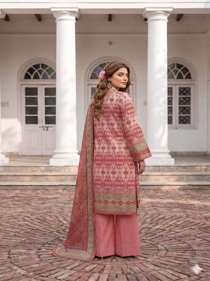 Unstitched Printed Lawn 3 Piece Suit