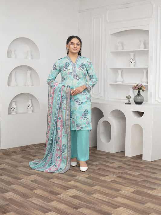 Unstitched Printed Lawn 3 Piece