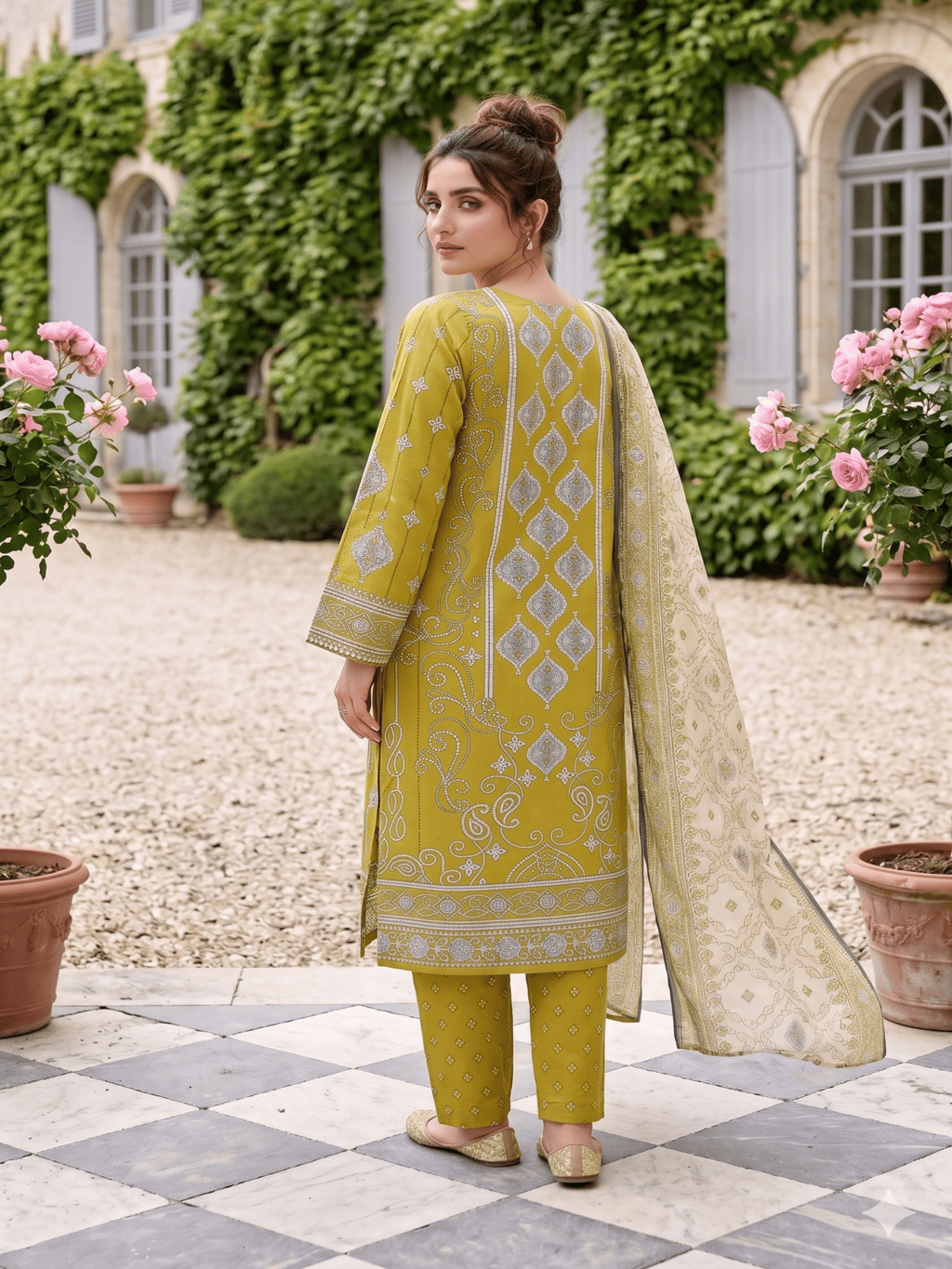 Unstitched Printed Lawn 3 Piece Suit