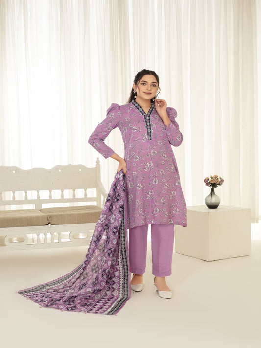 Unstitched Printed Lawn 3 Piece