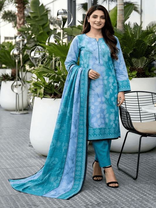 Unstitched Printed Lawn 3 Piece Suit