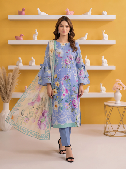 Gul-e-Saher – 3 Piece Printed Lawn Suit