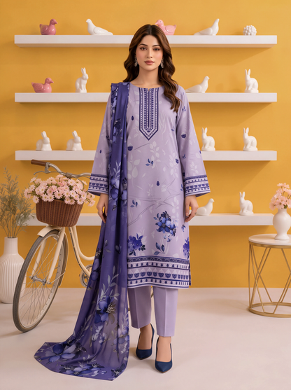 Gul-e-Saher – 3 Piece Printed Lawn Suit