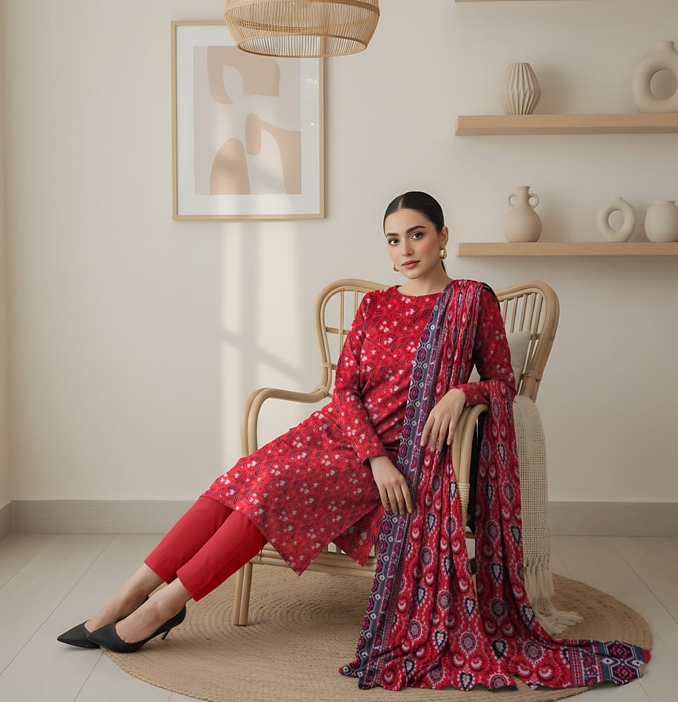 Unstitched Printed Lawn 3 Piece