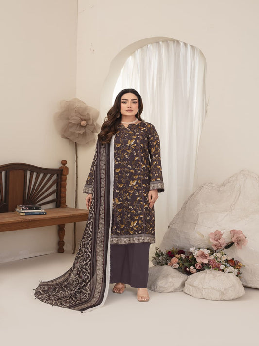 Unstitched Printed Lawn 3 Piece