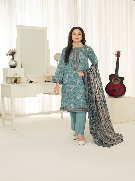 Unstitched Printed Lawn 3 Piece