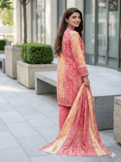 Unstitched Printed Lawn 3 Piece Suit