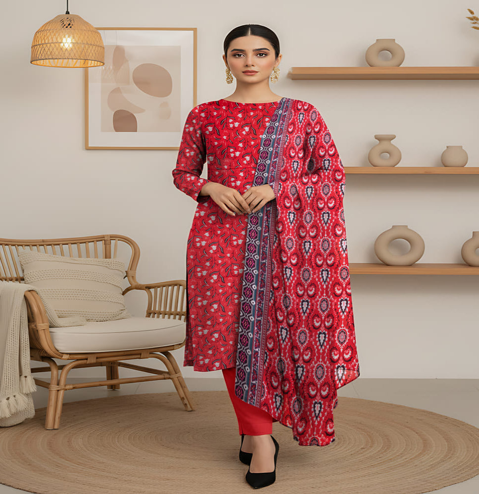 Unstitched Printed Lawn 3 Piece