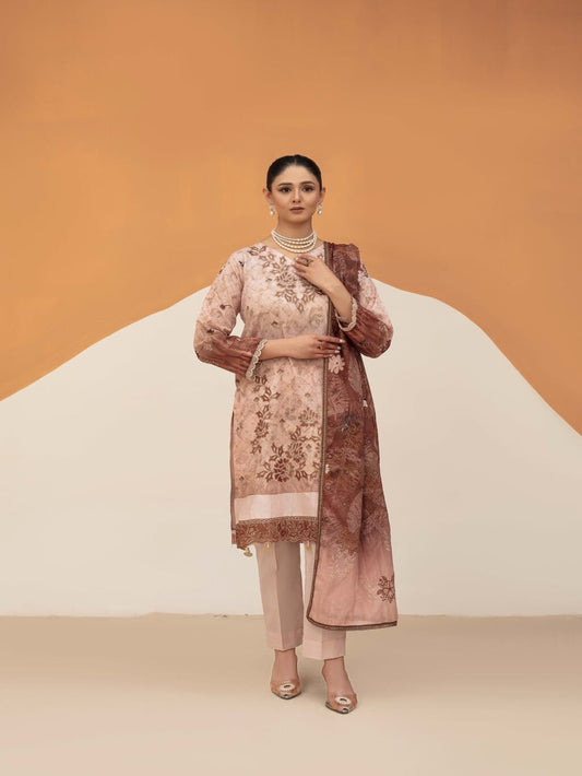 Unstitched Printed Lawn 3 Piece