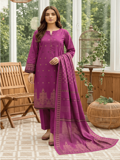 Jacquard Brosha Lawn 3 Piece Suit Unstitched