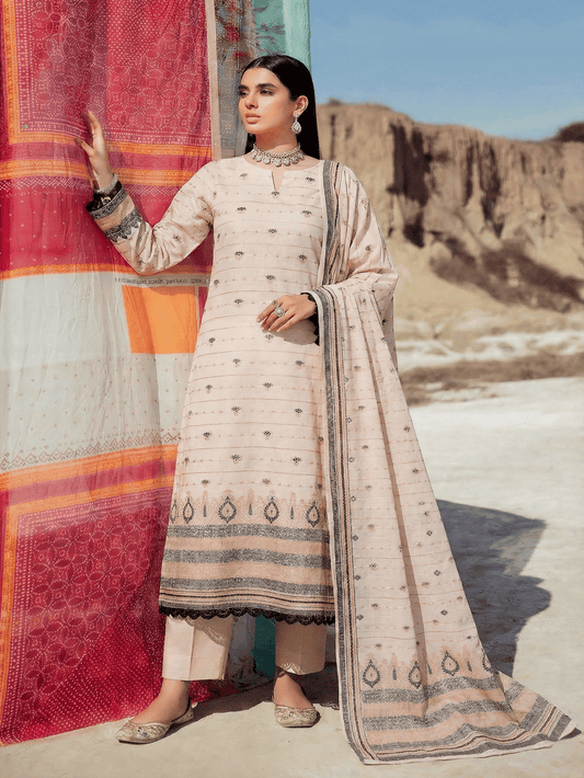 Jacquard Brosha Bana Dora 3 Piece Lawn Suit-Unstitched