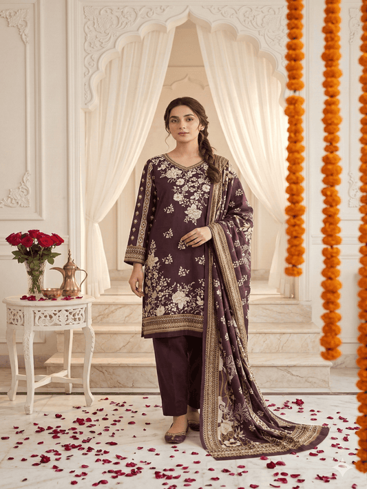 Unstitched Printed Lawn 3 Piece