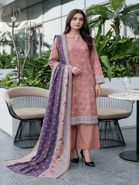 Unstitched Printed Lawn 3 Piece Suit