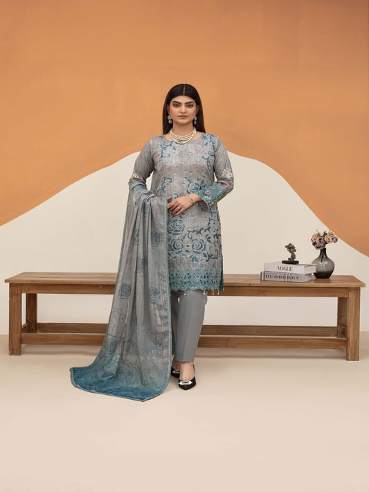 Unstitched Printed Lawn 3 Piece