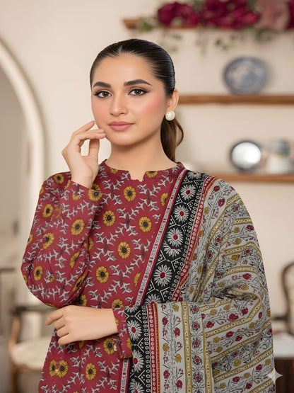 Unstitched Printed Lawn 3 Piece