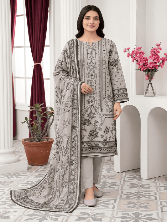 Unstitched Digital Printed Lawn 3 Piece Suit