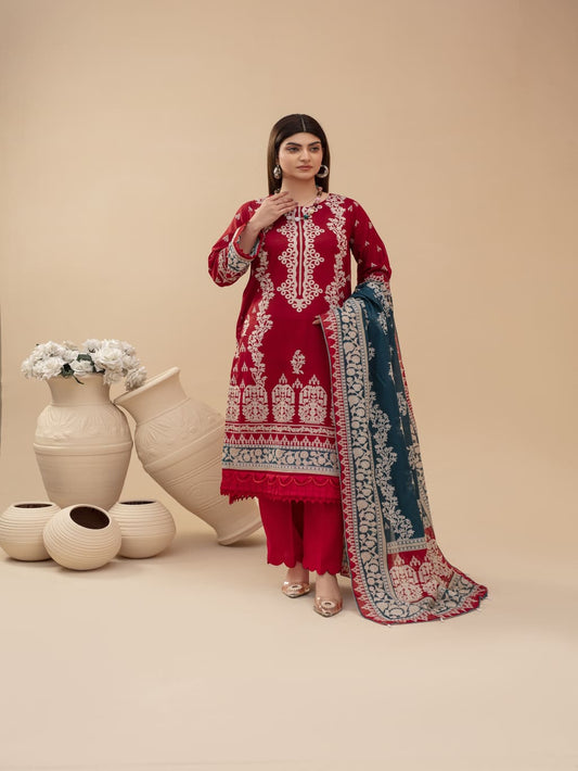 Unstitched Printed Lawn 3 Piece