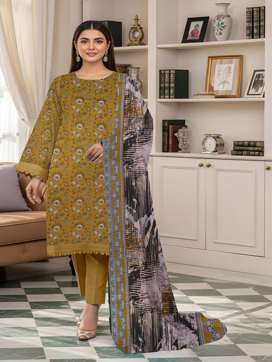 Unstitched Printed Lawn 3 Piece
