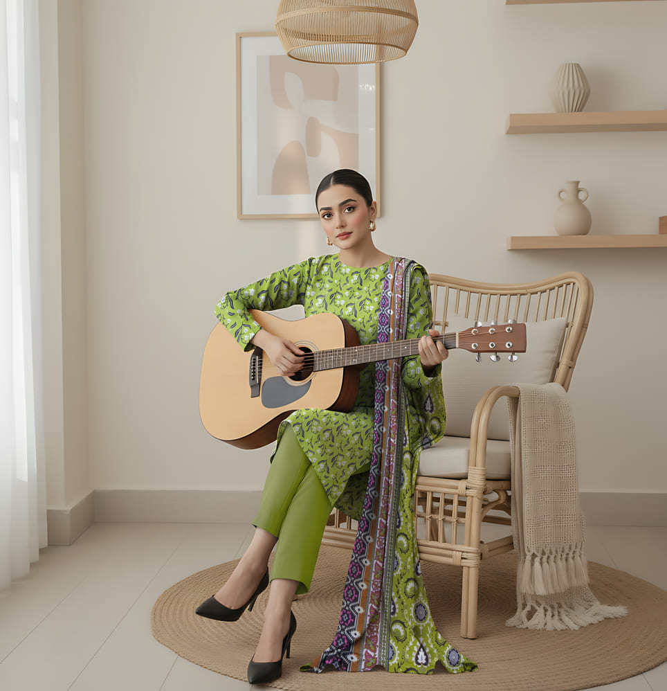 Unstitched Printed Lawn 3 Piece