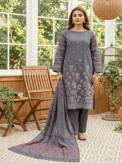 Jacquard Brosha Lawn 3 Piece Suit Unstitched