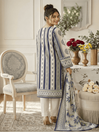 Unstitched Printed Lawn 3 Piece Suit