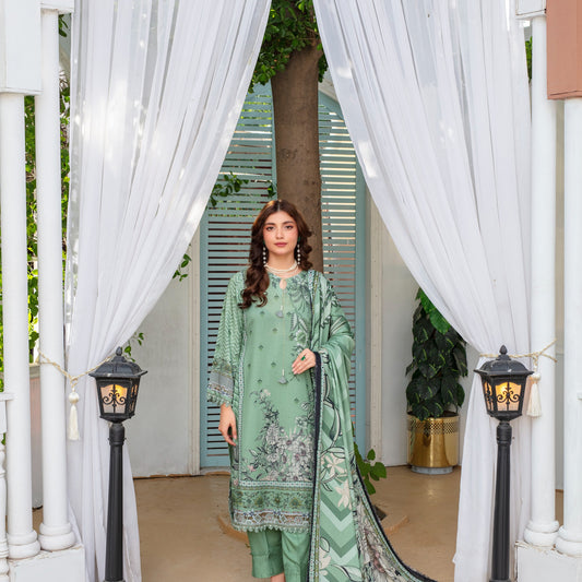 Unstitched Printed Viscose Karandi 3 Piece