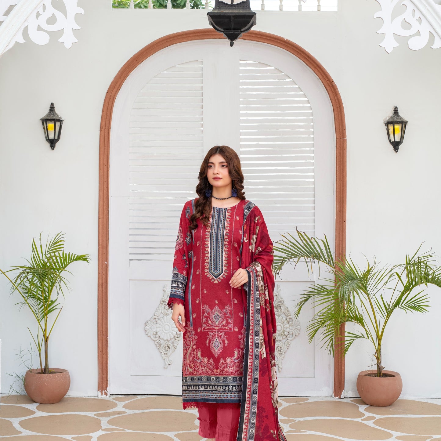Unstitched Printed Viscose Karandi 3 Piece