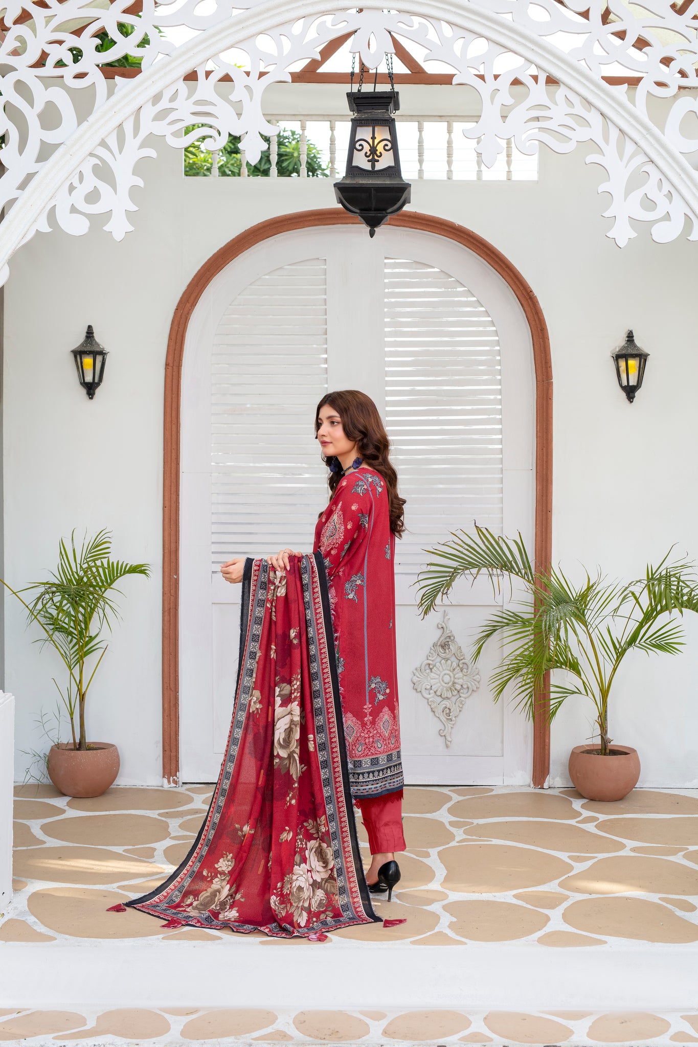 Unstitched Printed Viscose Karandi 3 Piece